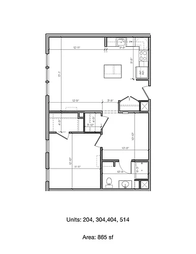 Floor plan One Bedroom Plus Den