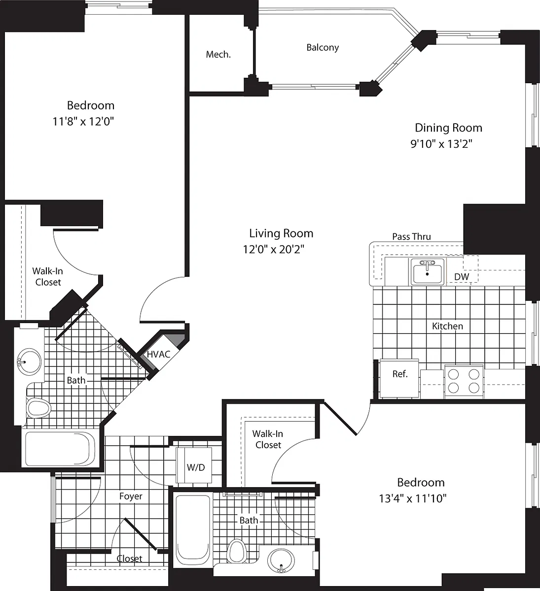 Floor plan 2 Bedrooms R