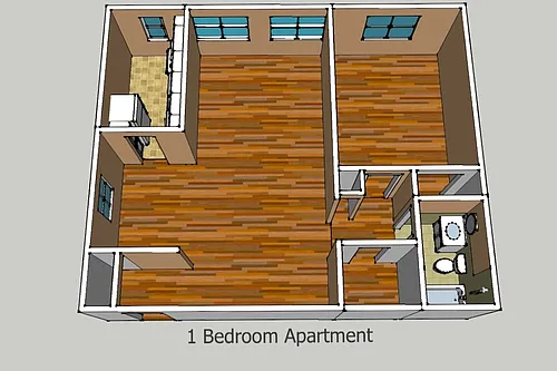Floor plan 1 Bedroom Apartment