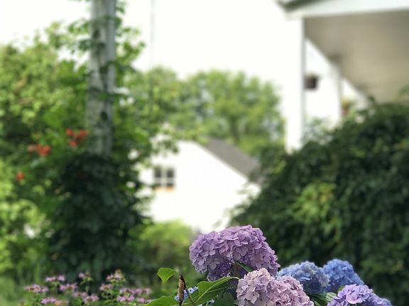 perennial garden and bell