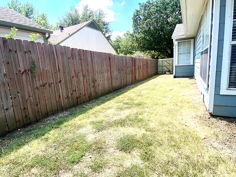 Fenced in backyard
