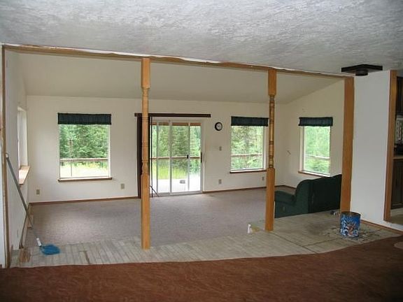 large living room open to deck