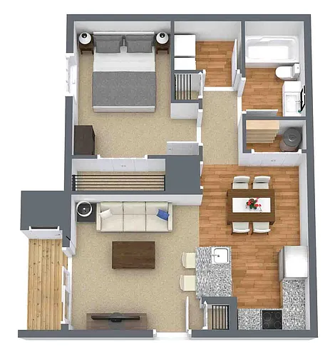 Floor plan 1 Bedroom 1 Bath
