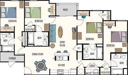Four Bedroom Floor Plan