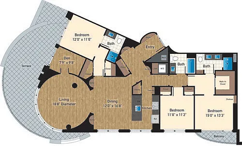 Floor plan Unit PH105 -B