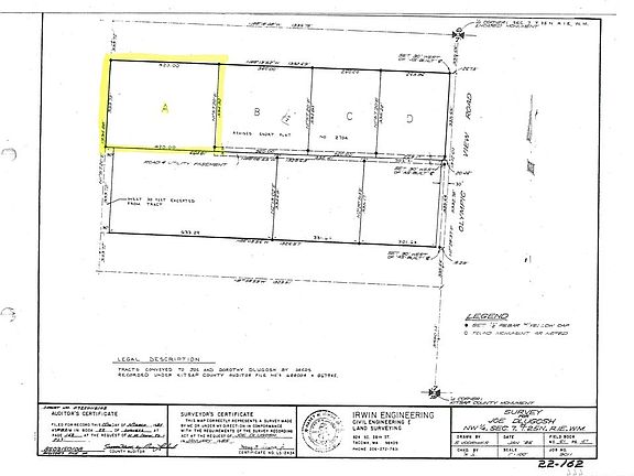 Lot A site map, road enters from the NE corner.