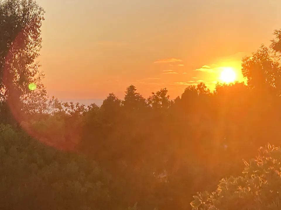 Sunset ocean view from patio