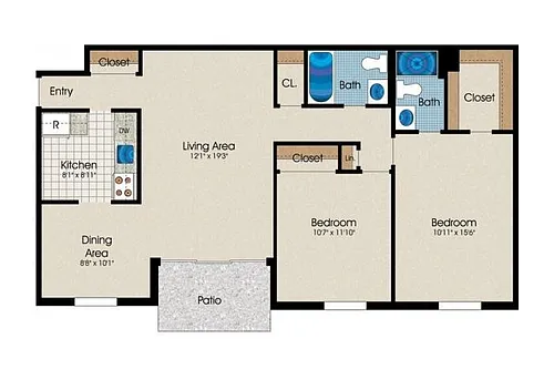 Floor plan Two Bedroom