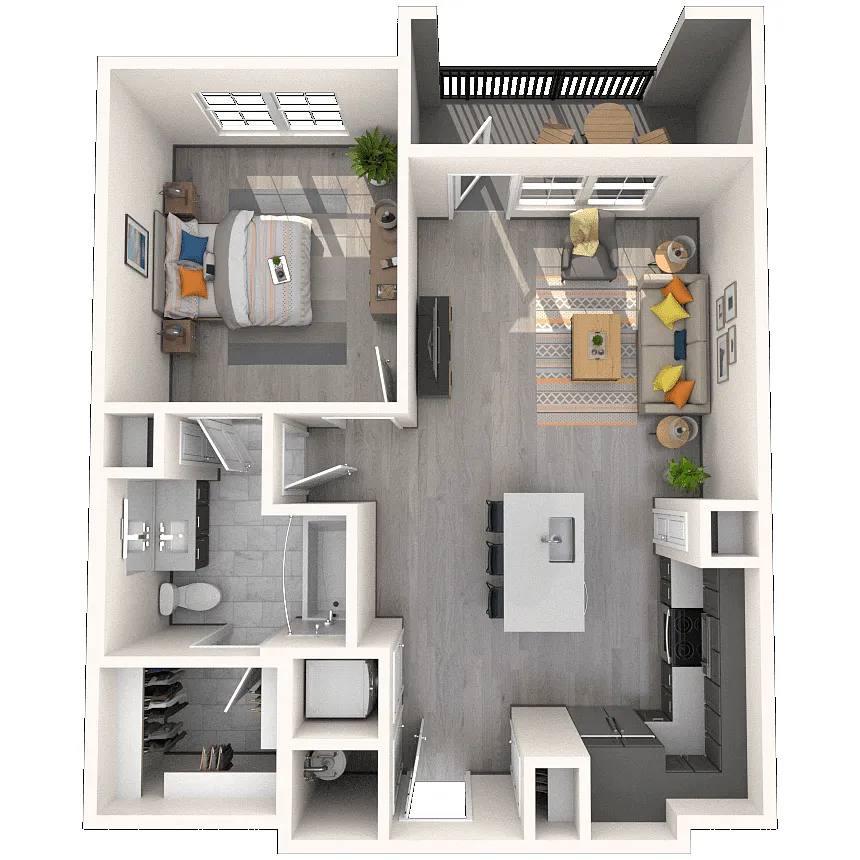 Floor plan A2 1X1 744-760 SF