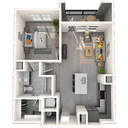Floor plan A2 1X1 744-760 SF