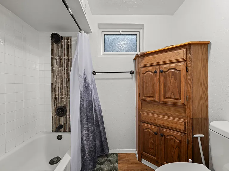 Downstairs bathroom (built-in cabinets)