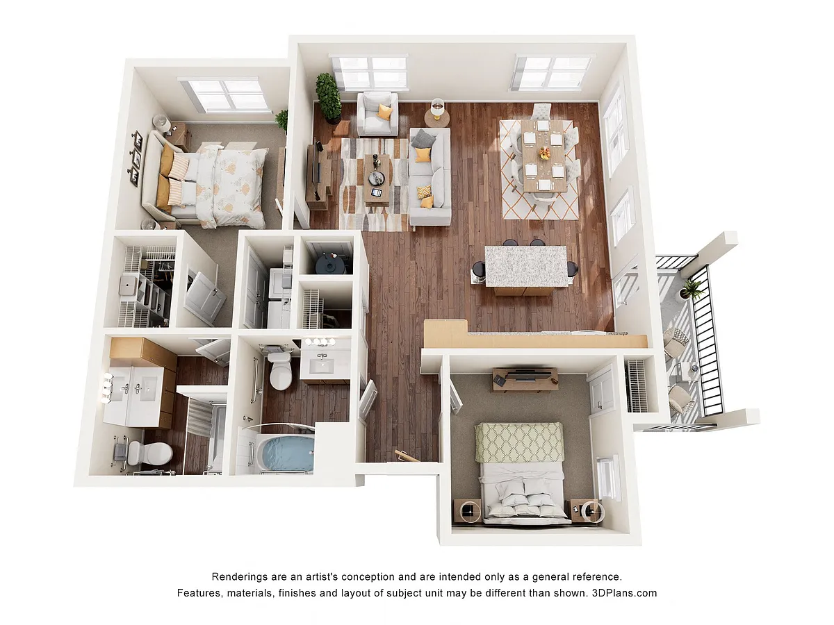 Floor plan Two Bedroom 2E