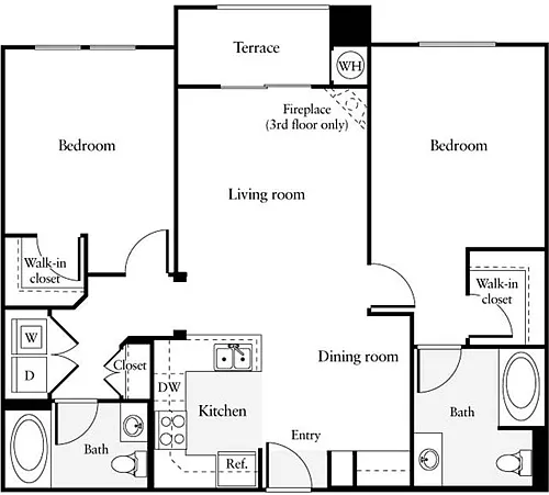 Floor plan 2 Bedrooms A