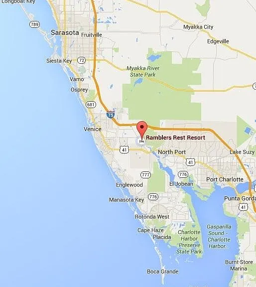 Location along Myakka River 3 mi south of I-75