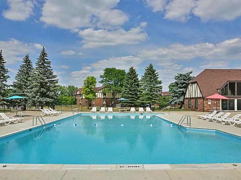 The olympic size pool at Charter Oak Apartments, Davison, Michigan