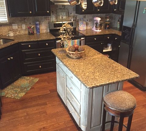 open kitchen with island