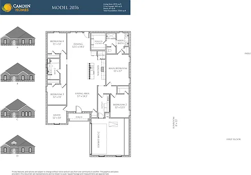 Floor plan 4 Bedrooms and 2 bathrooms