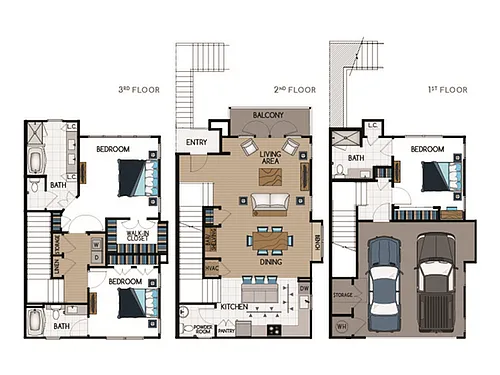 Floor plan 3 Bed, 3.5 Bath C Townhome