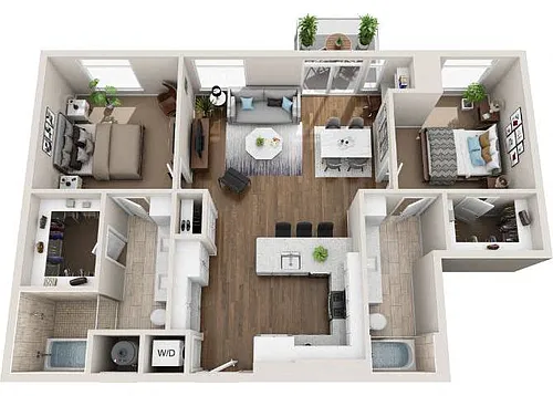 Floor plan 2BR/2BA B2C