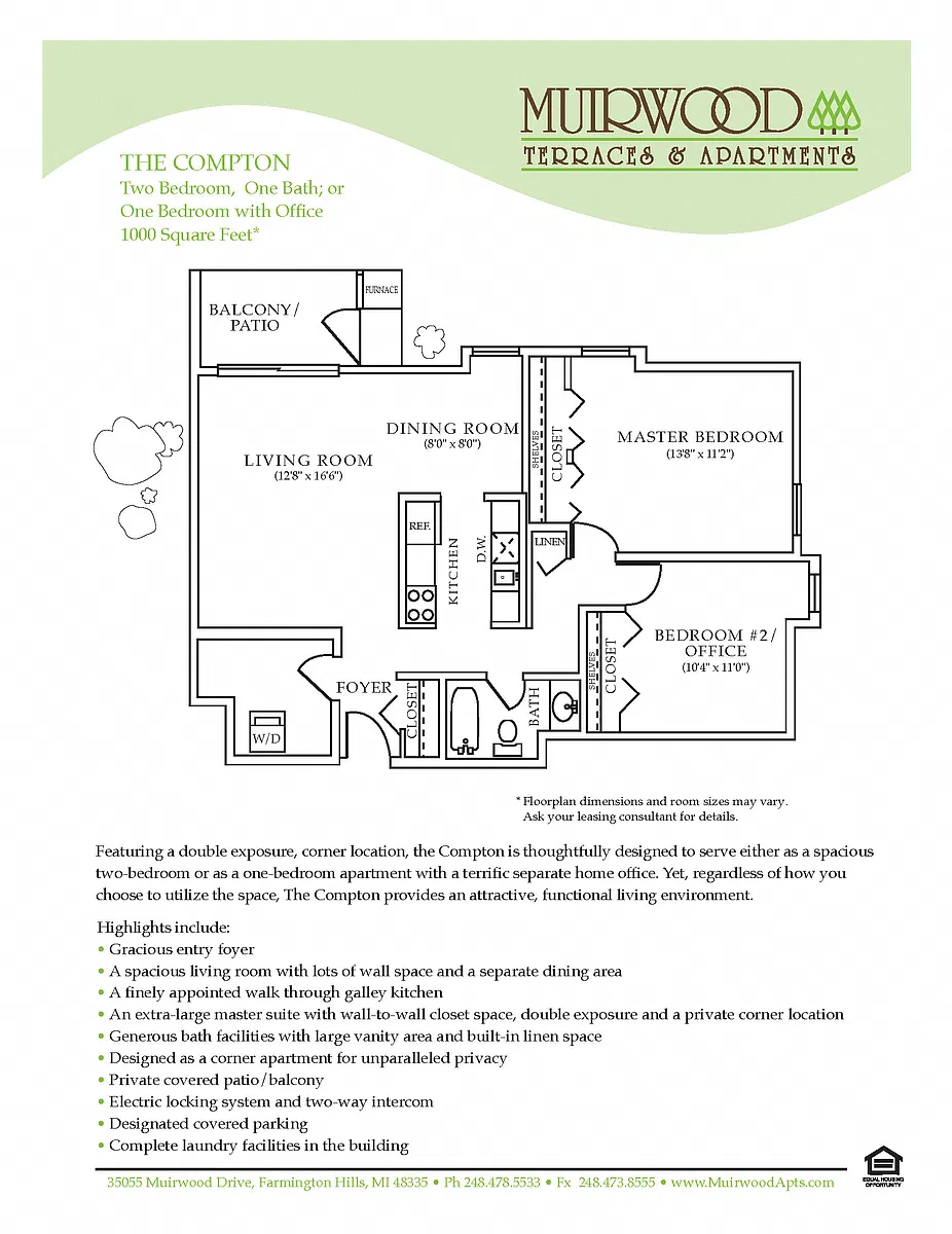 Floor plan The Compton