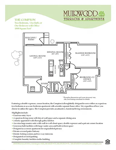 Floor plan The Compton