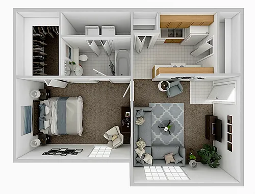 Floor plan 1 Bed 1 Bath