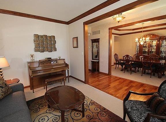 Living room and dining rooms off the entry way