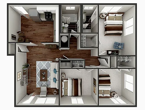 Floor plan 3x2 Renovated
