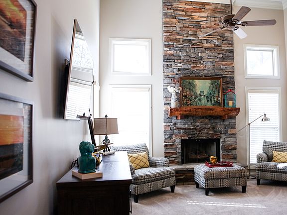 Living room with fireplace