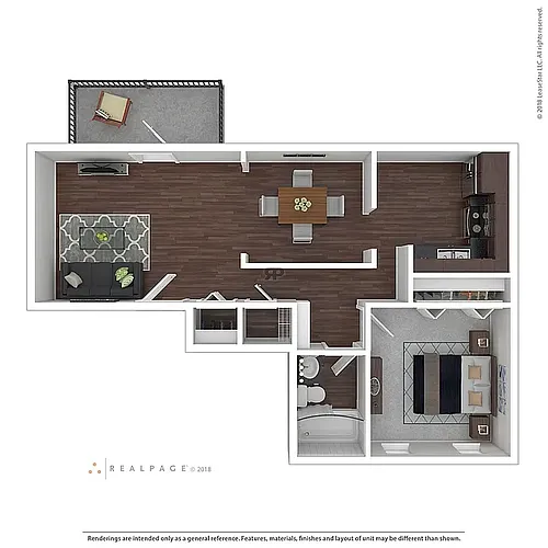 Floor plan One Bedroom (1 Bedroom / 1 Bath)