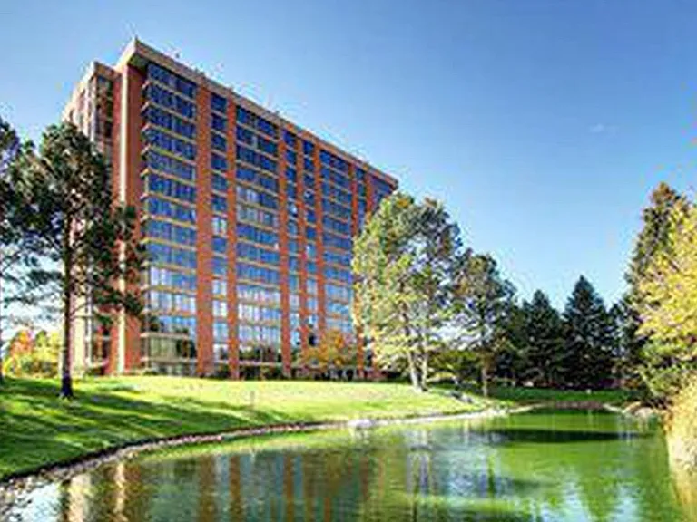 Building and lake