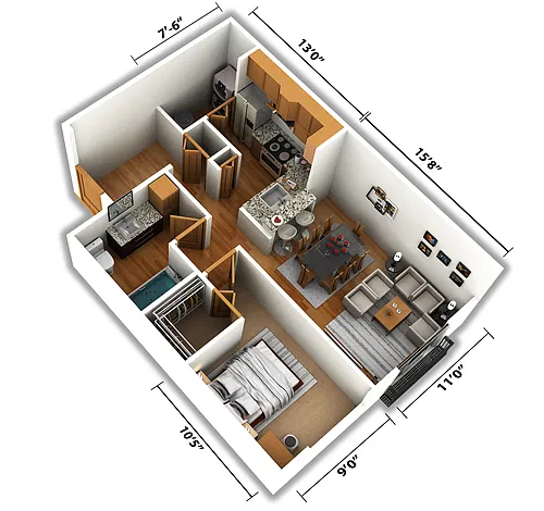 Floor plan 1 Bedroom