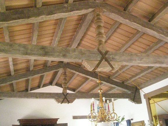 hand huned beams