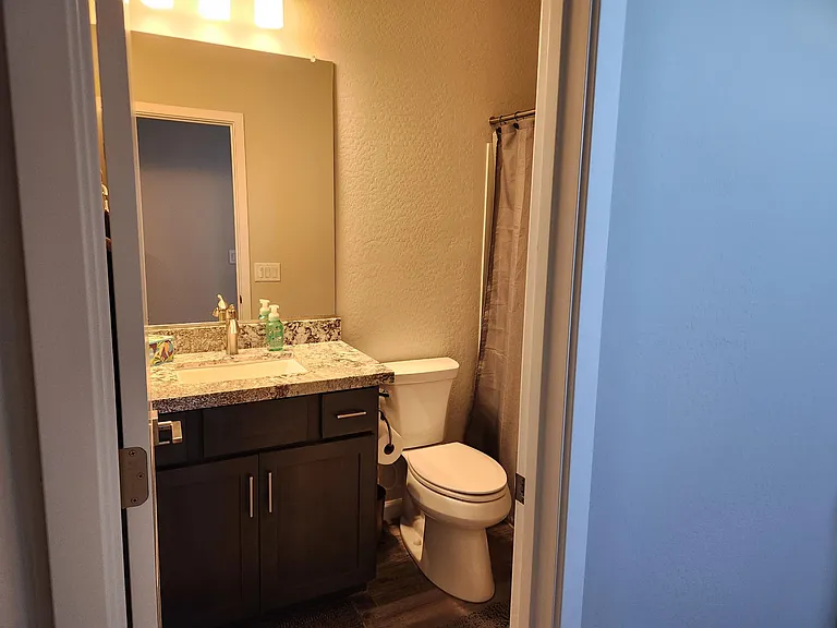 Guest bathroom with tub/shower