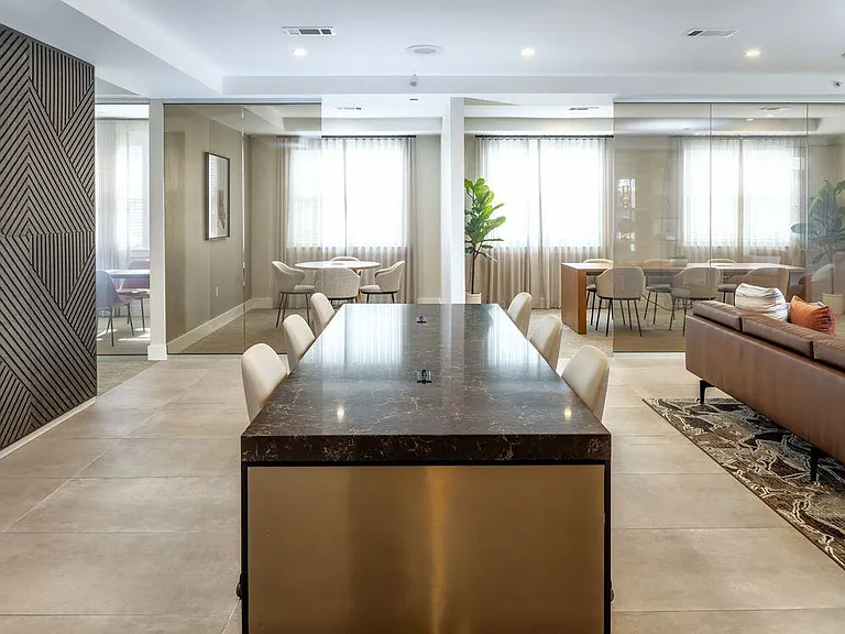Lobby with co-working spaces
