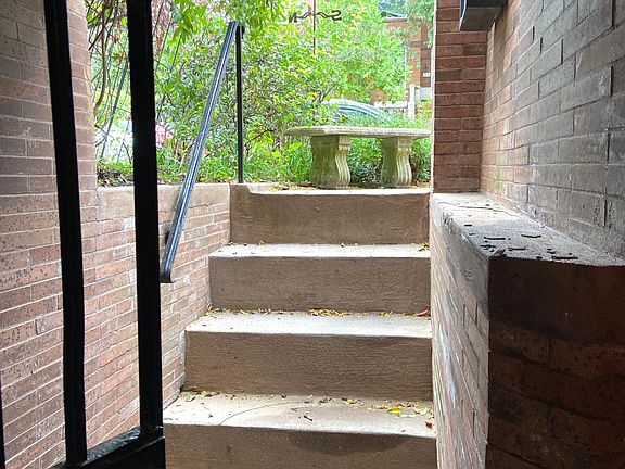 View of the steps leading out of the apartment
