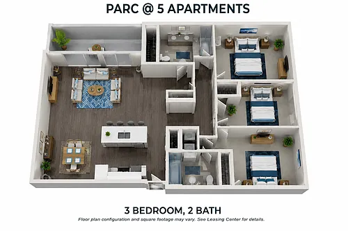Floor plan Three Bedroom Plan A