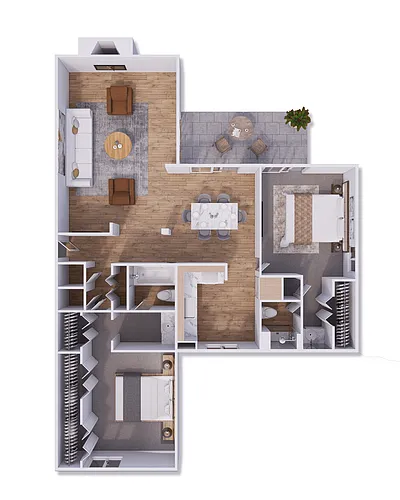 Floor plan Gardens B7