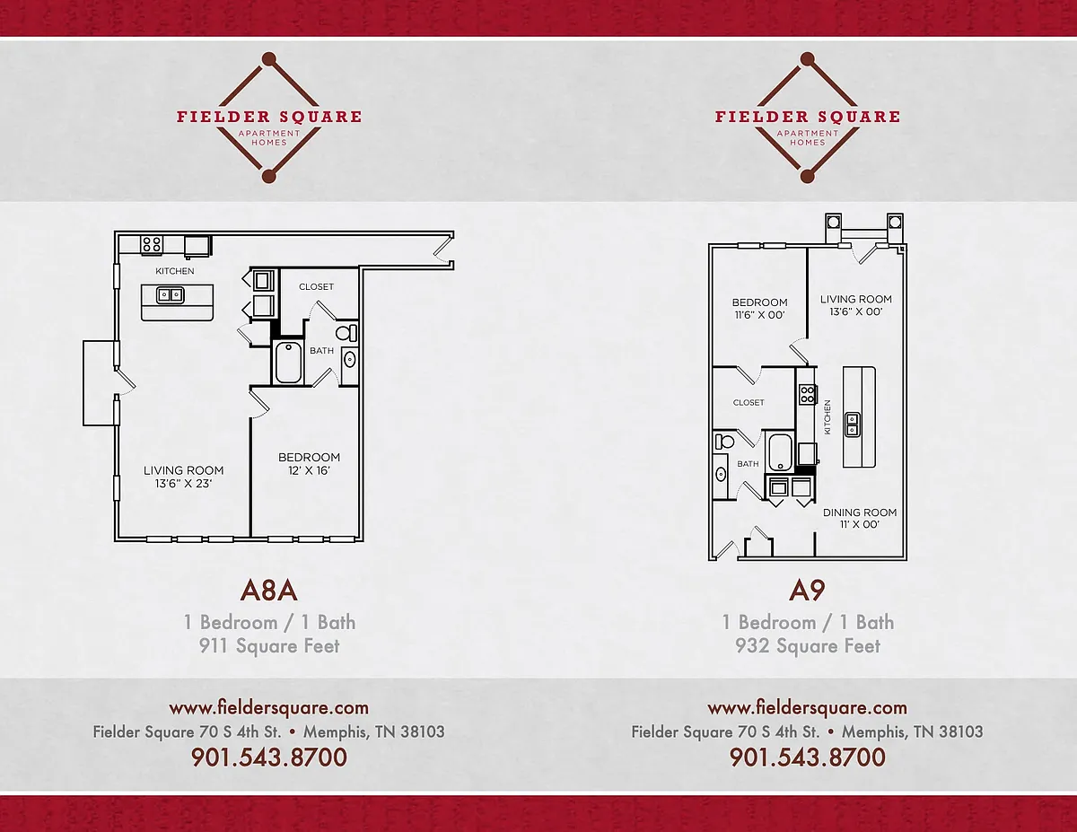 Floor plan A9 One Bedroom