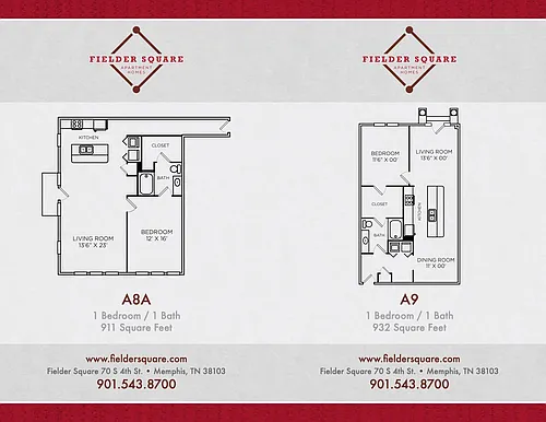 Floor plan A9 One Bedroom
