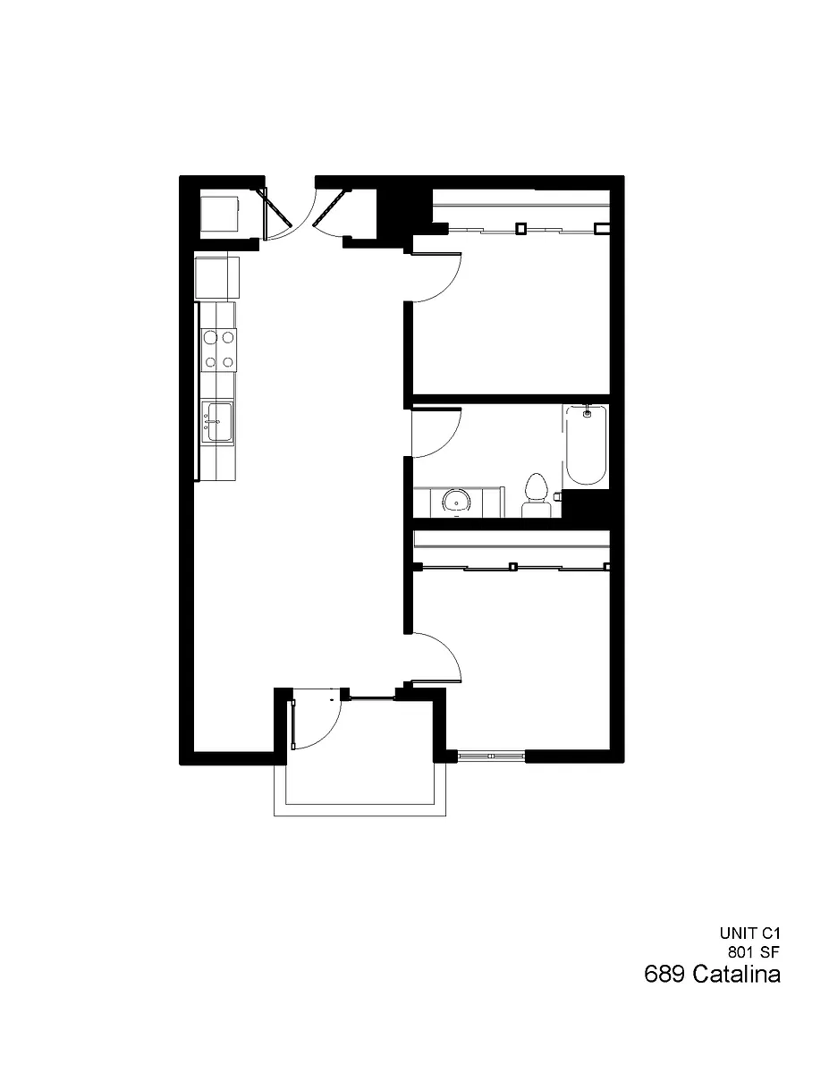 Floor plan C1 - 2 Bed