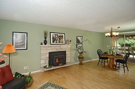 Spacious LR w/wood-burning FP