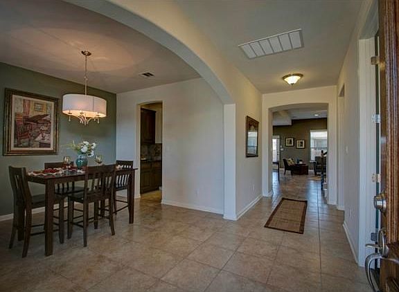 Entryway with formal dining on left