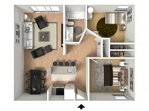 Floor plan Large 2-Bedroom Apartment