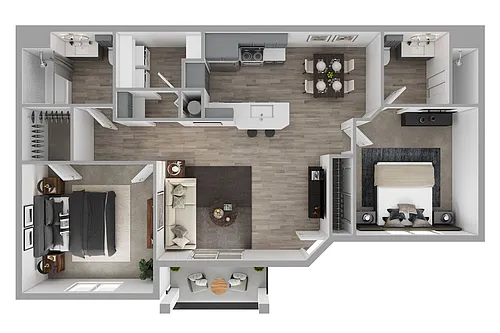 Floor plan 2BD 2BTH A R