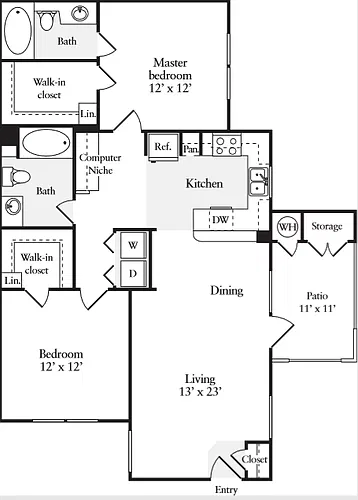 Floor plan Two Bedroom Plan C