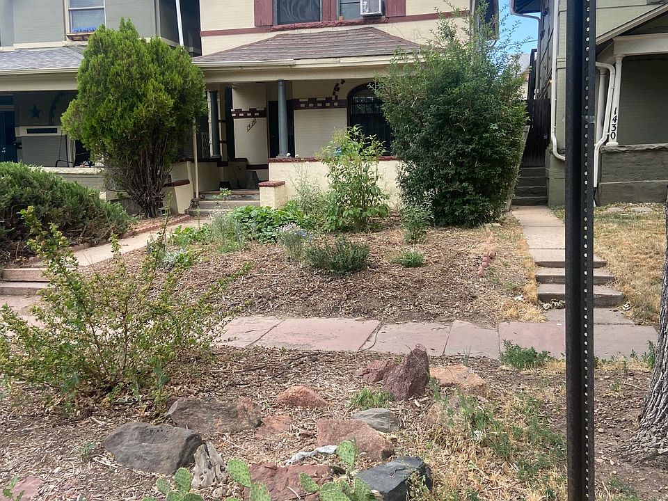 Zero-scaped front yard with blueberries bushes, strawberry patch and butterfly buses