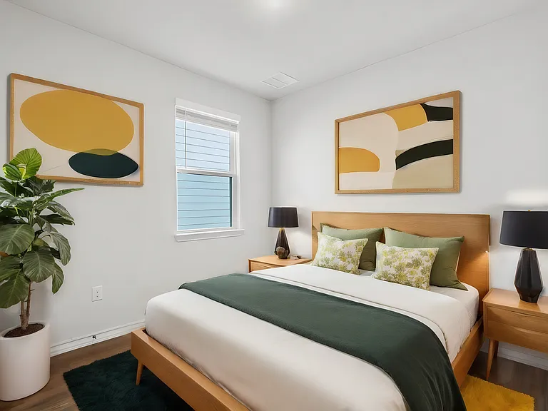 This is the second bedroom. The room has been virtually staged.