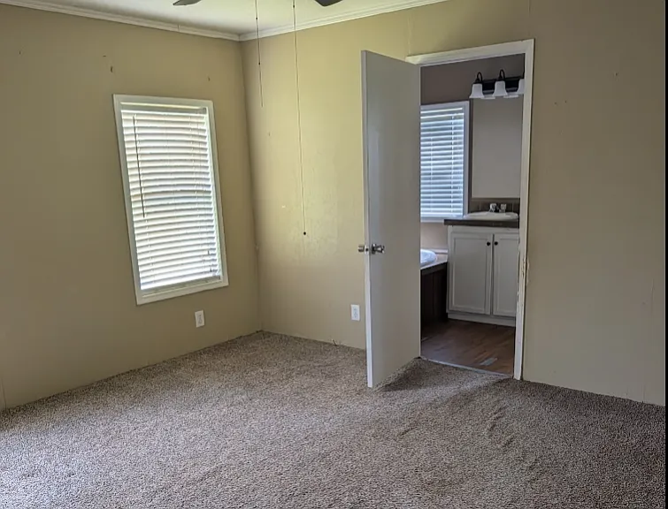 Spacious master bedroom with large master bath