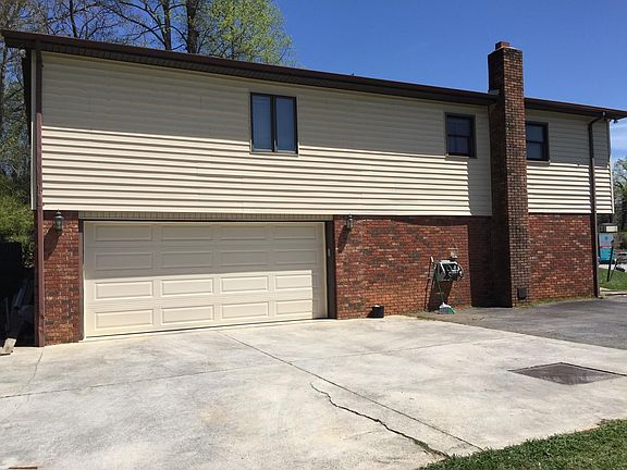 Two car garage at side of house
